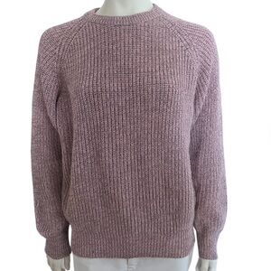 VINTAGE 'Club Europe' Pink & Grey Knit Pullover Sweater 1980s/90s